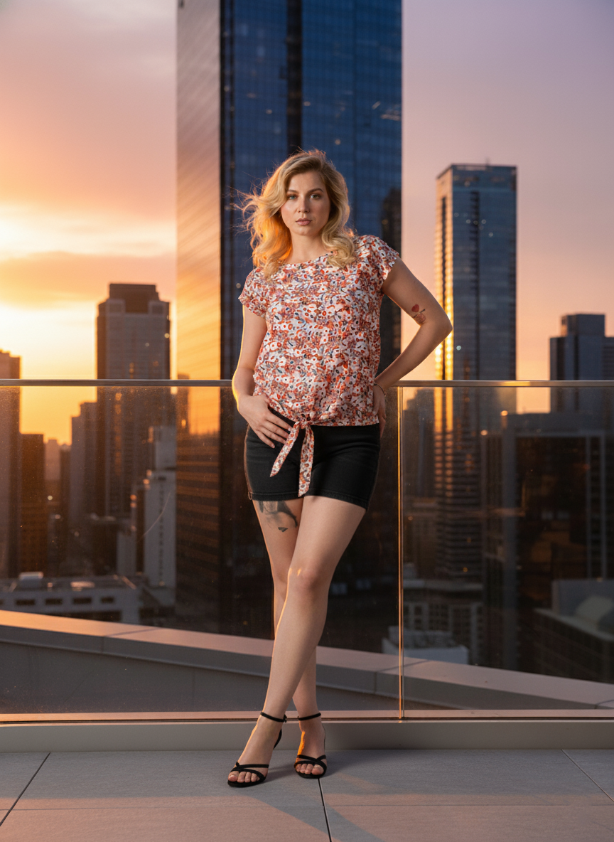 Orange Red Flower AOP