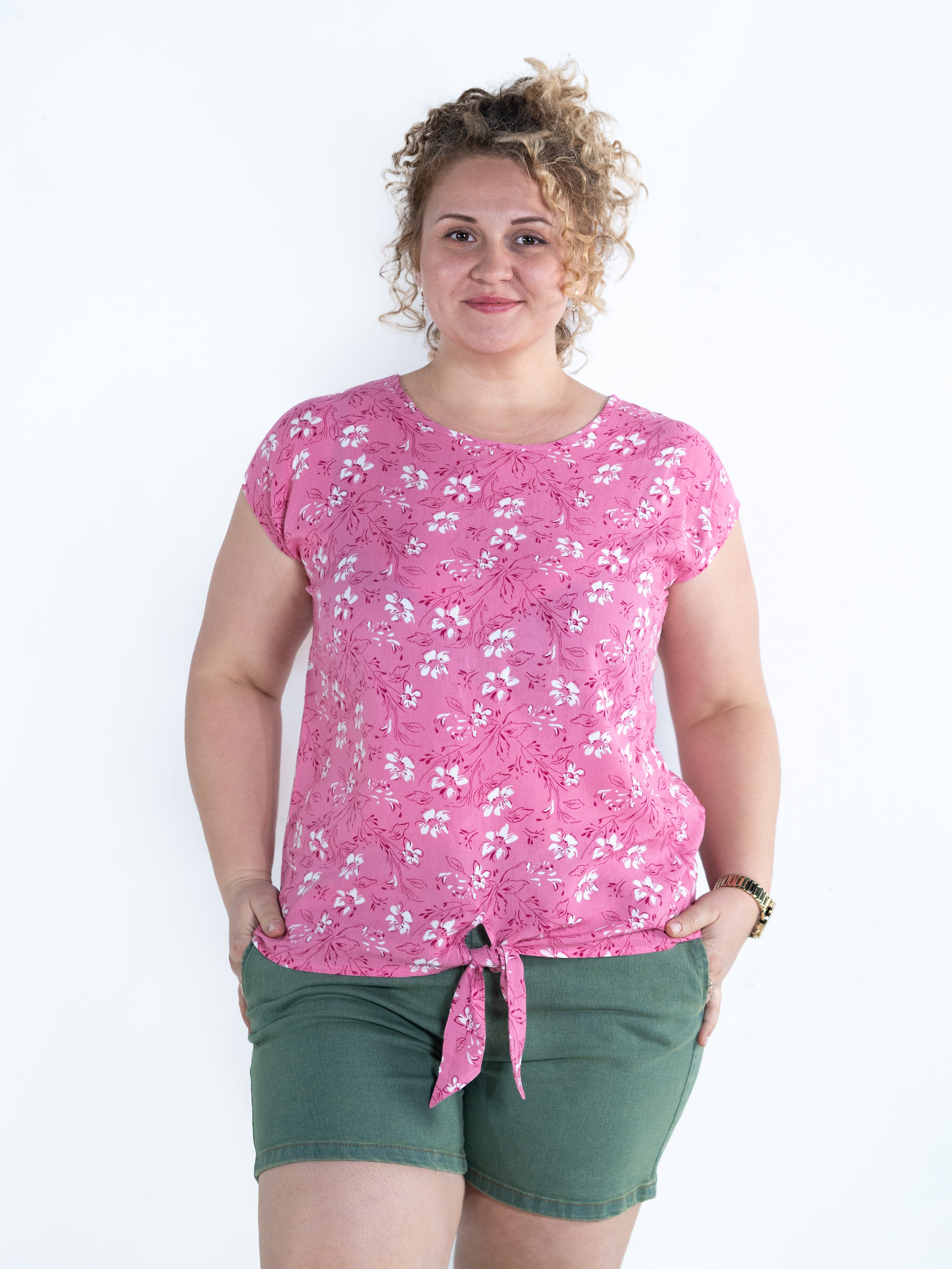 Rose Pink Flower AOP