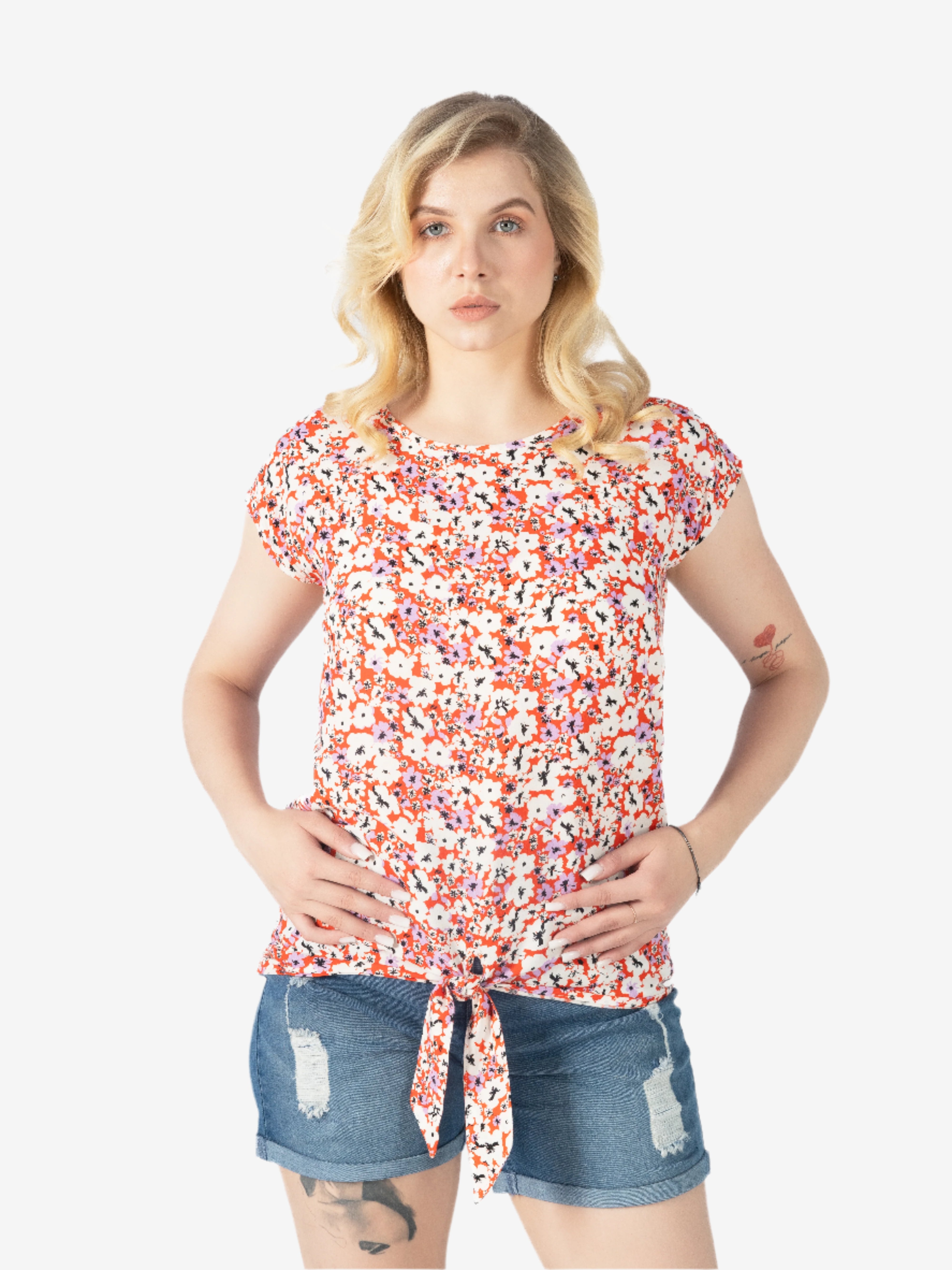 Orange Red Flower AOP