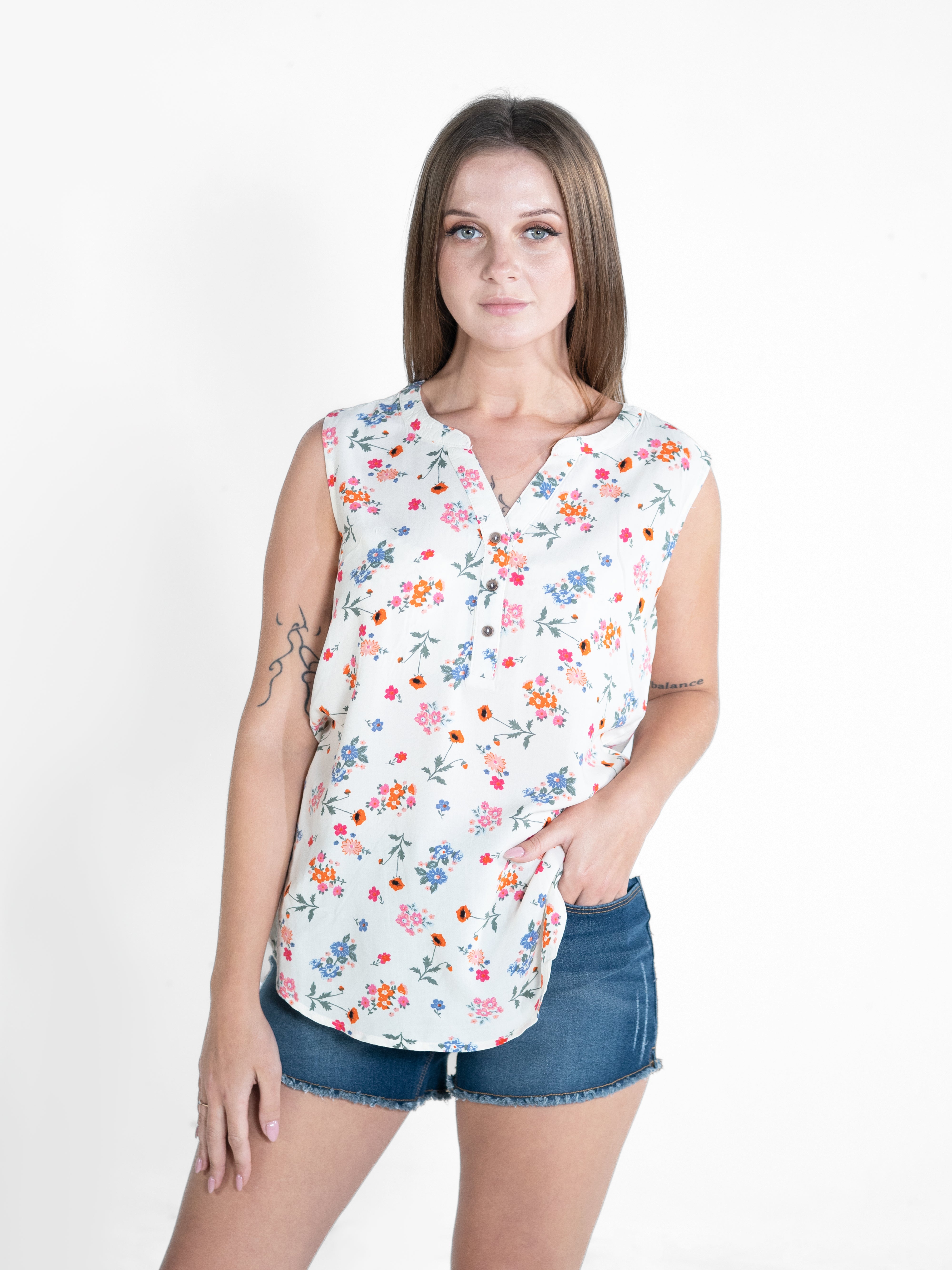 Off White Flower AOP