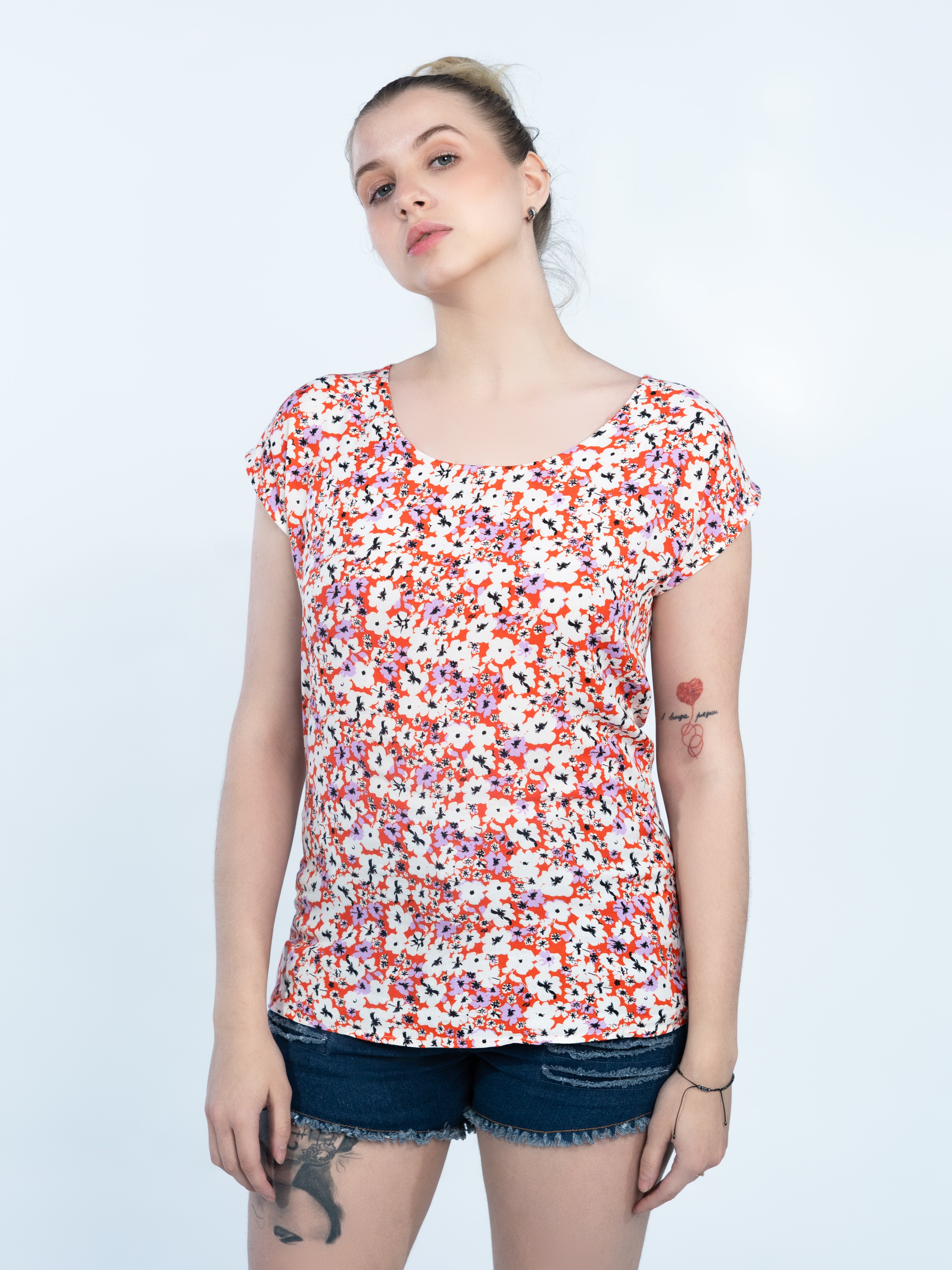 Orange Red Flower AOP