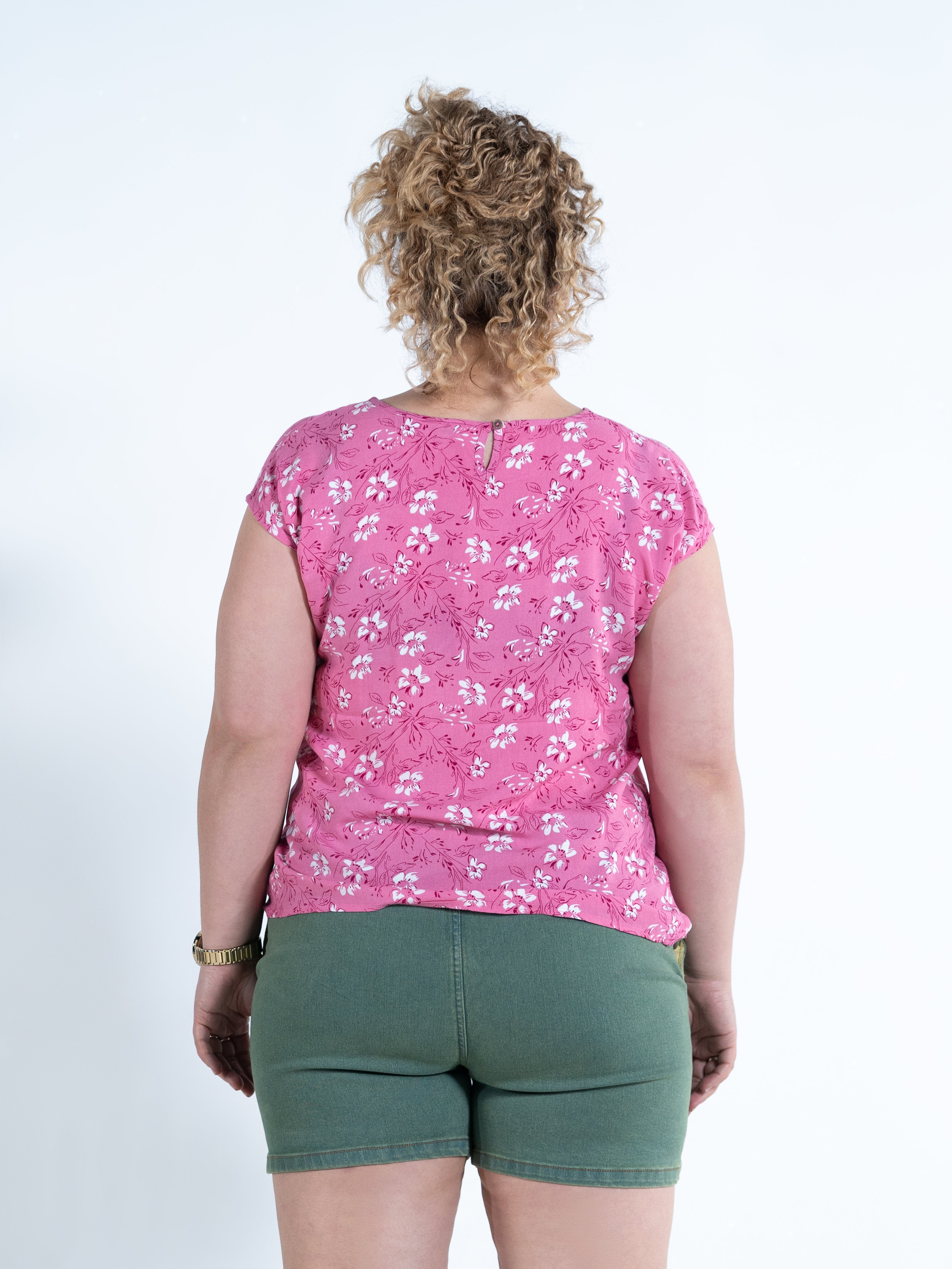 Rose Pink Flower AOP