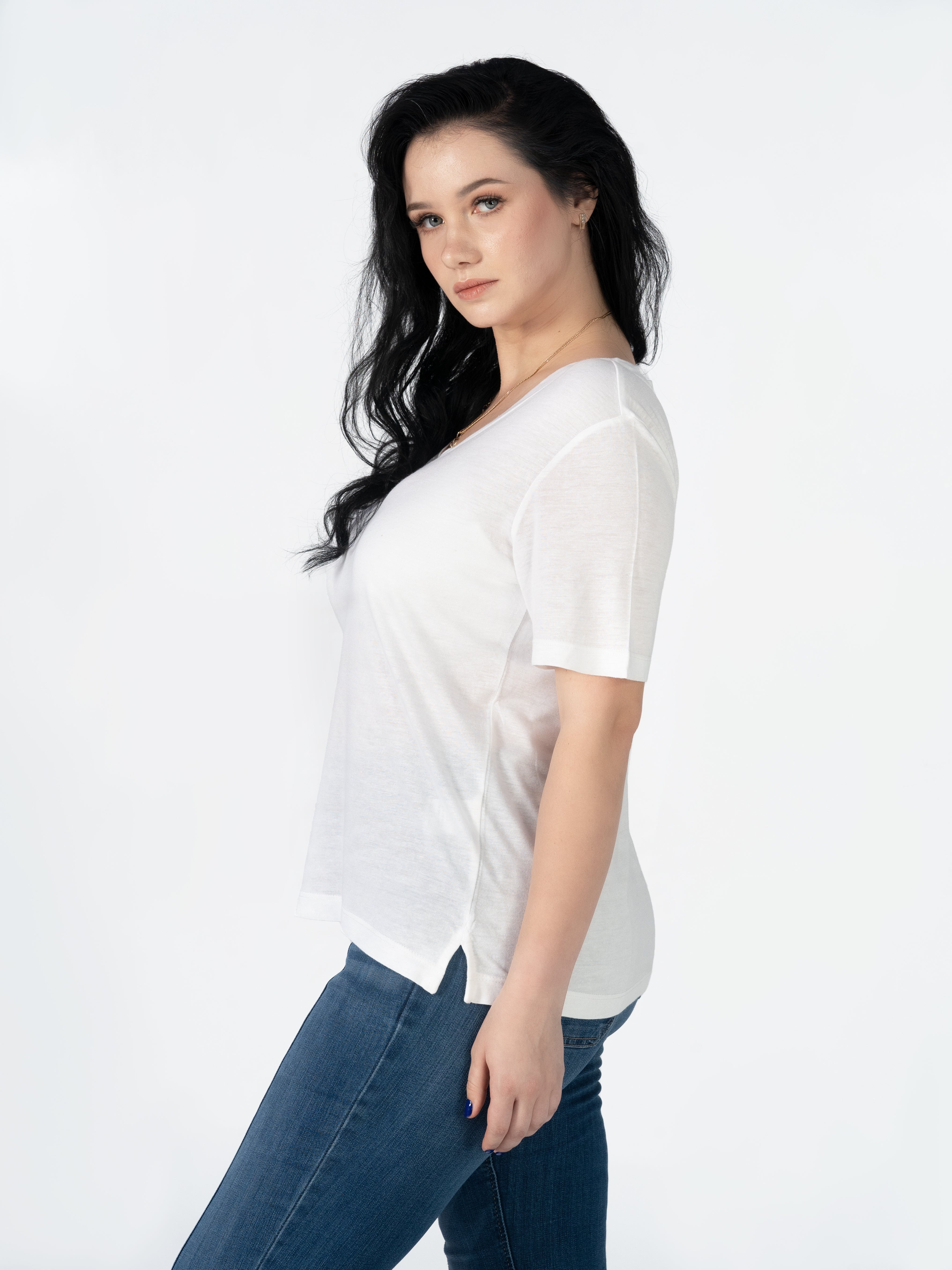 Linen Viscose Ladies T-Shirt