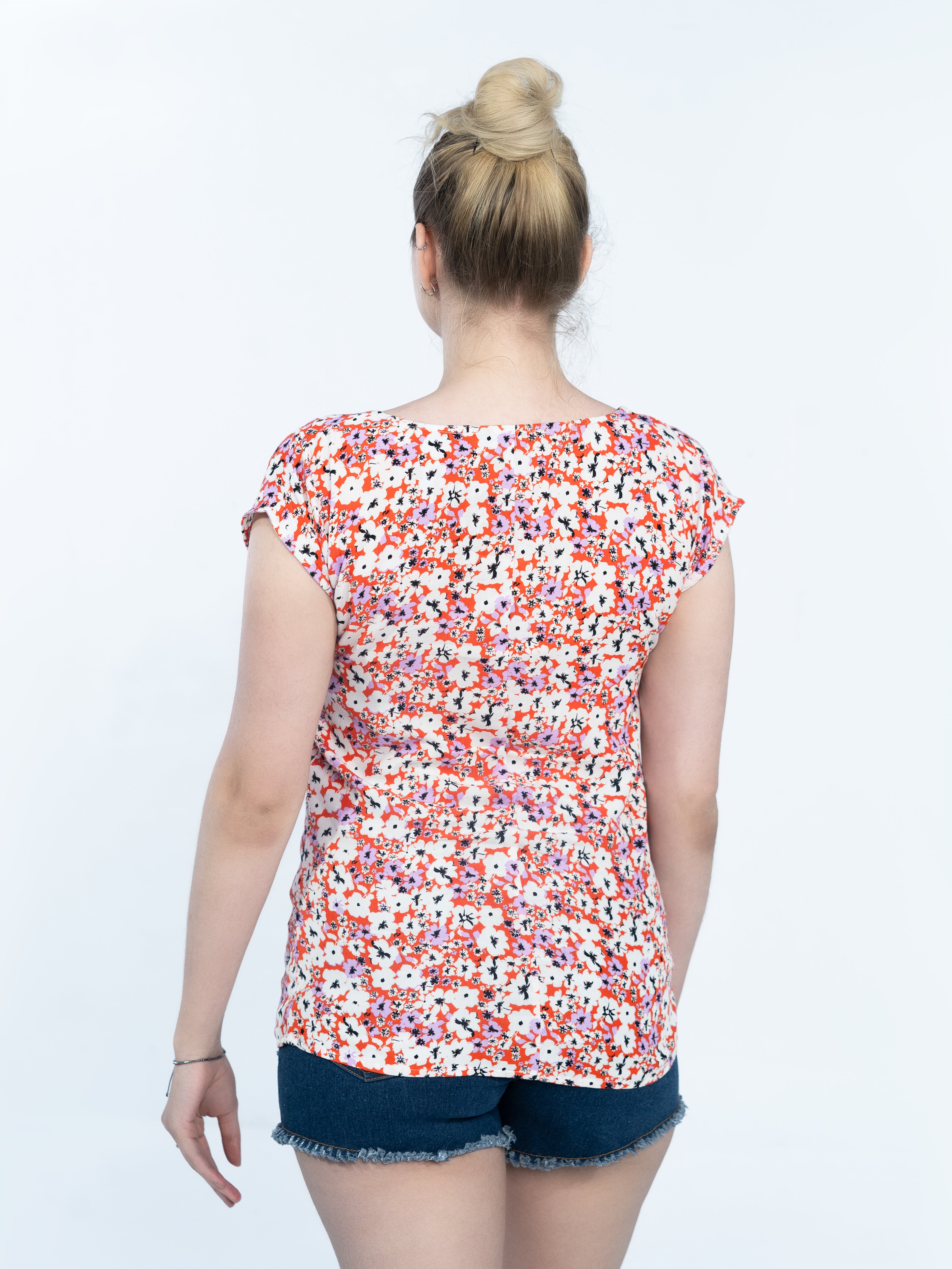 Orange Red Flower AOP