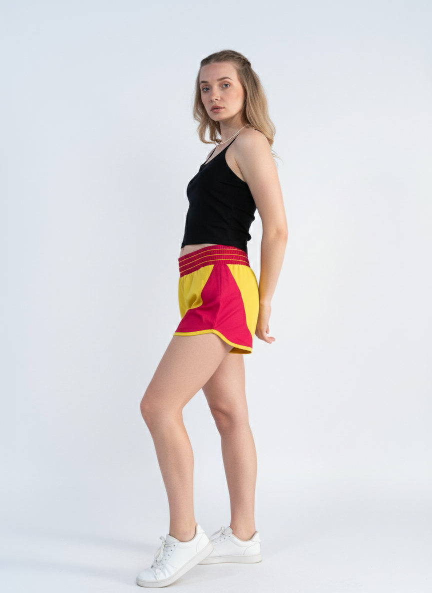 Mustard Yellow & Cherry Red