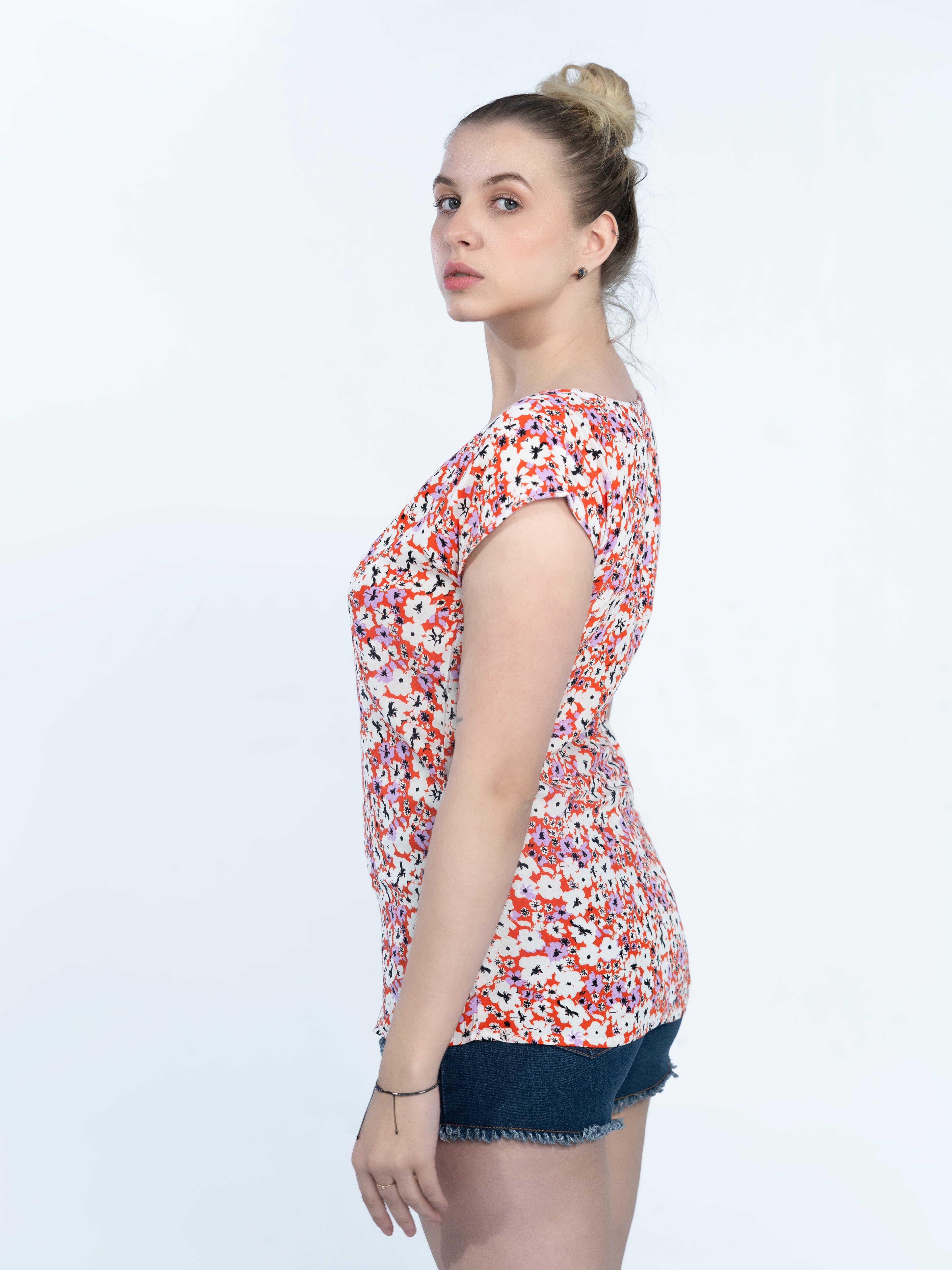 Orange Red Flower AOP