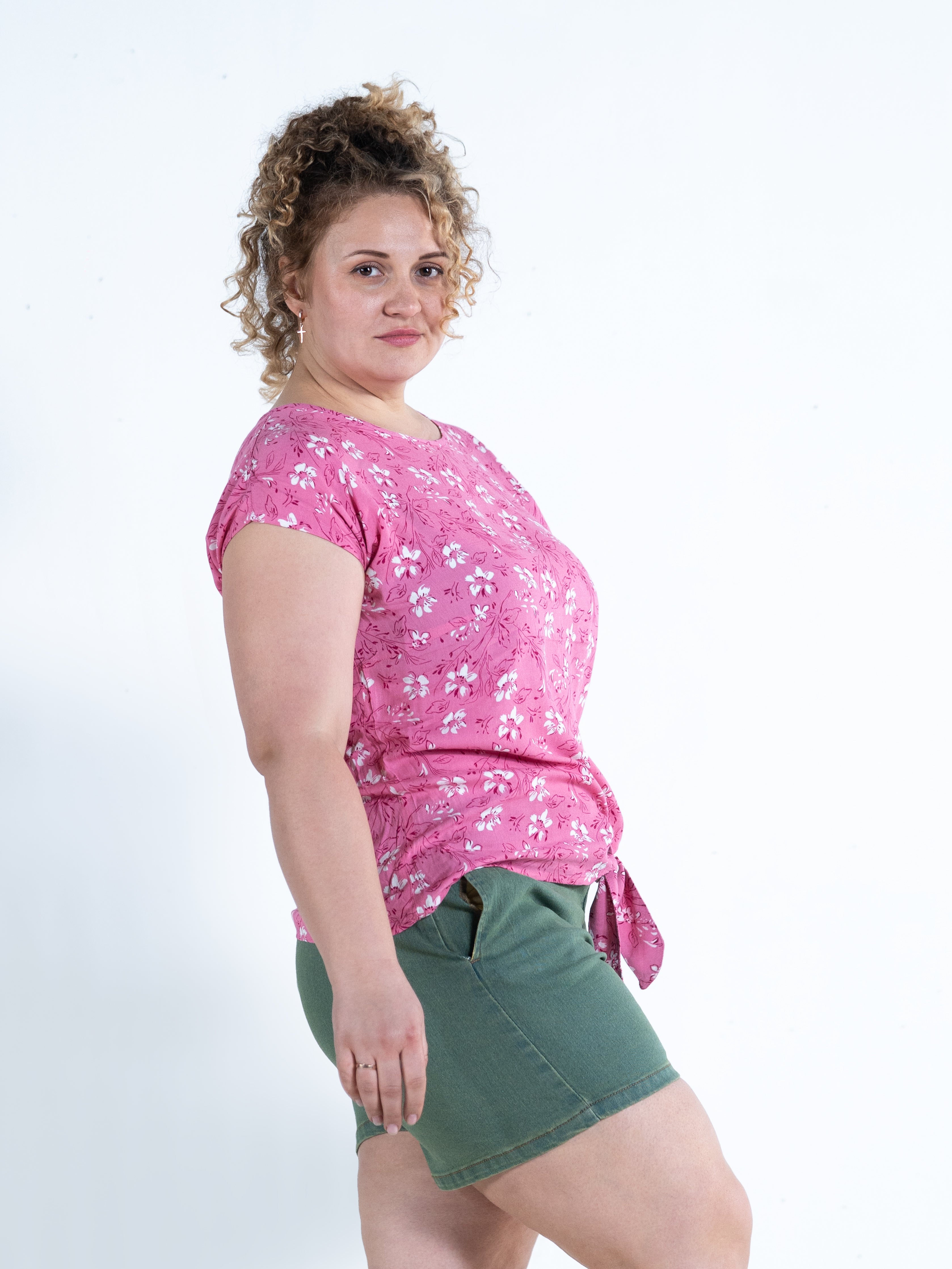 Rose Pink Flower AOP