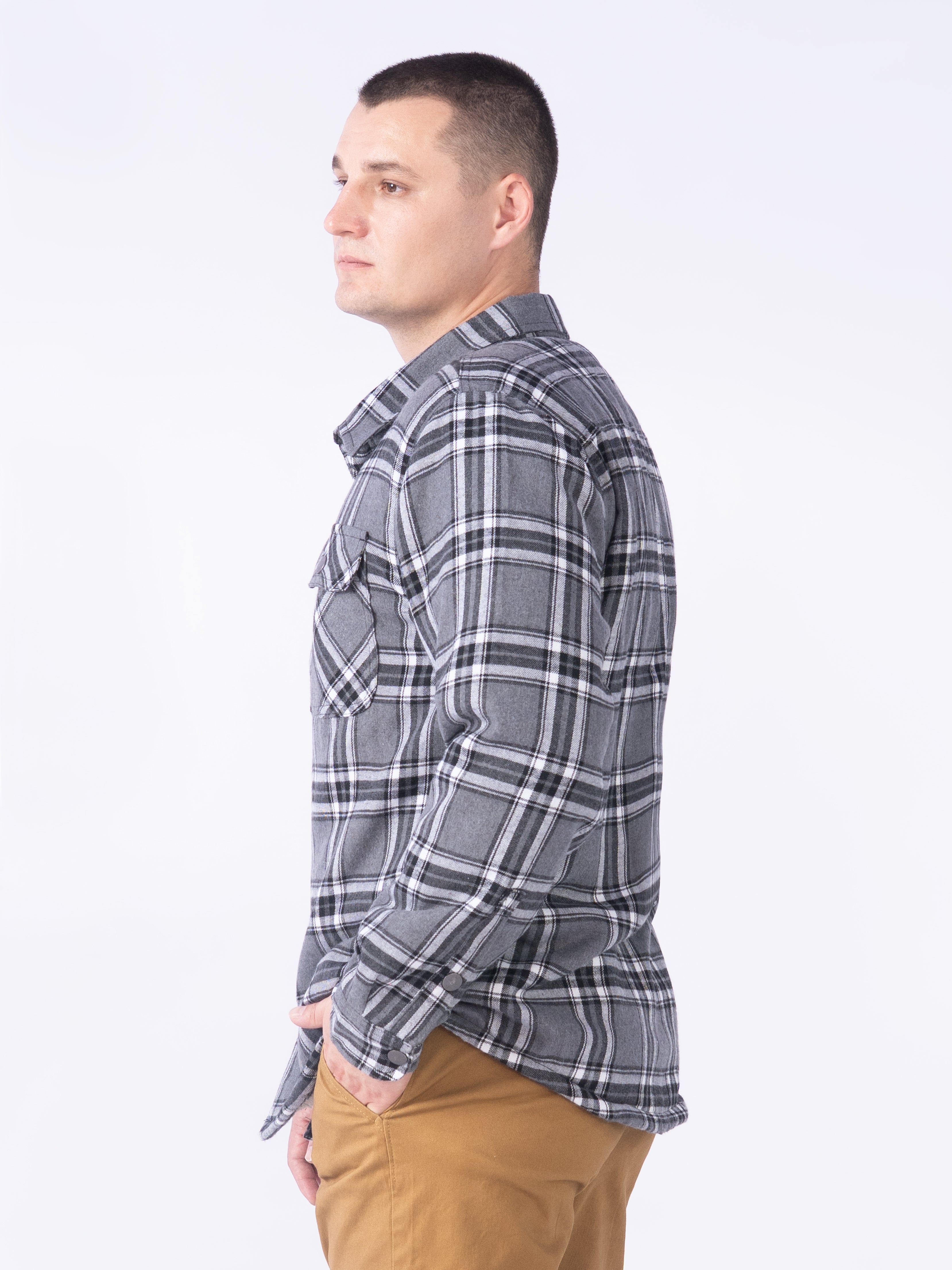 CHARCOAL/WHITE STRIPE