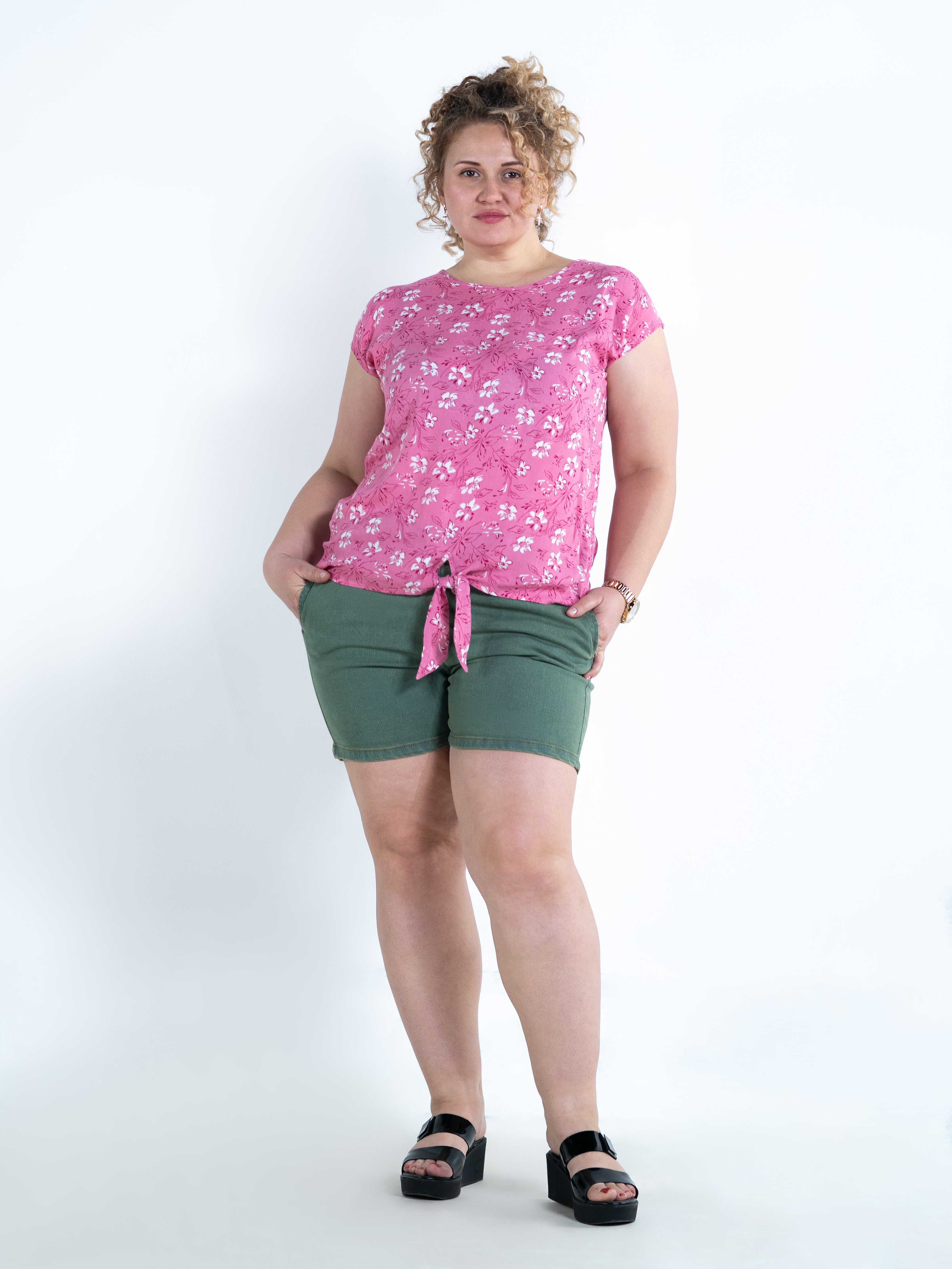 Rose Pink Flower AOP