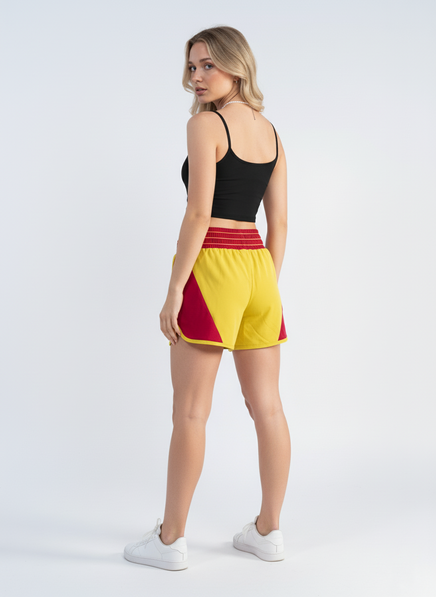 Mustard Yellow & Cherry Red