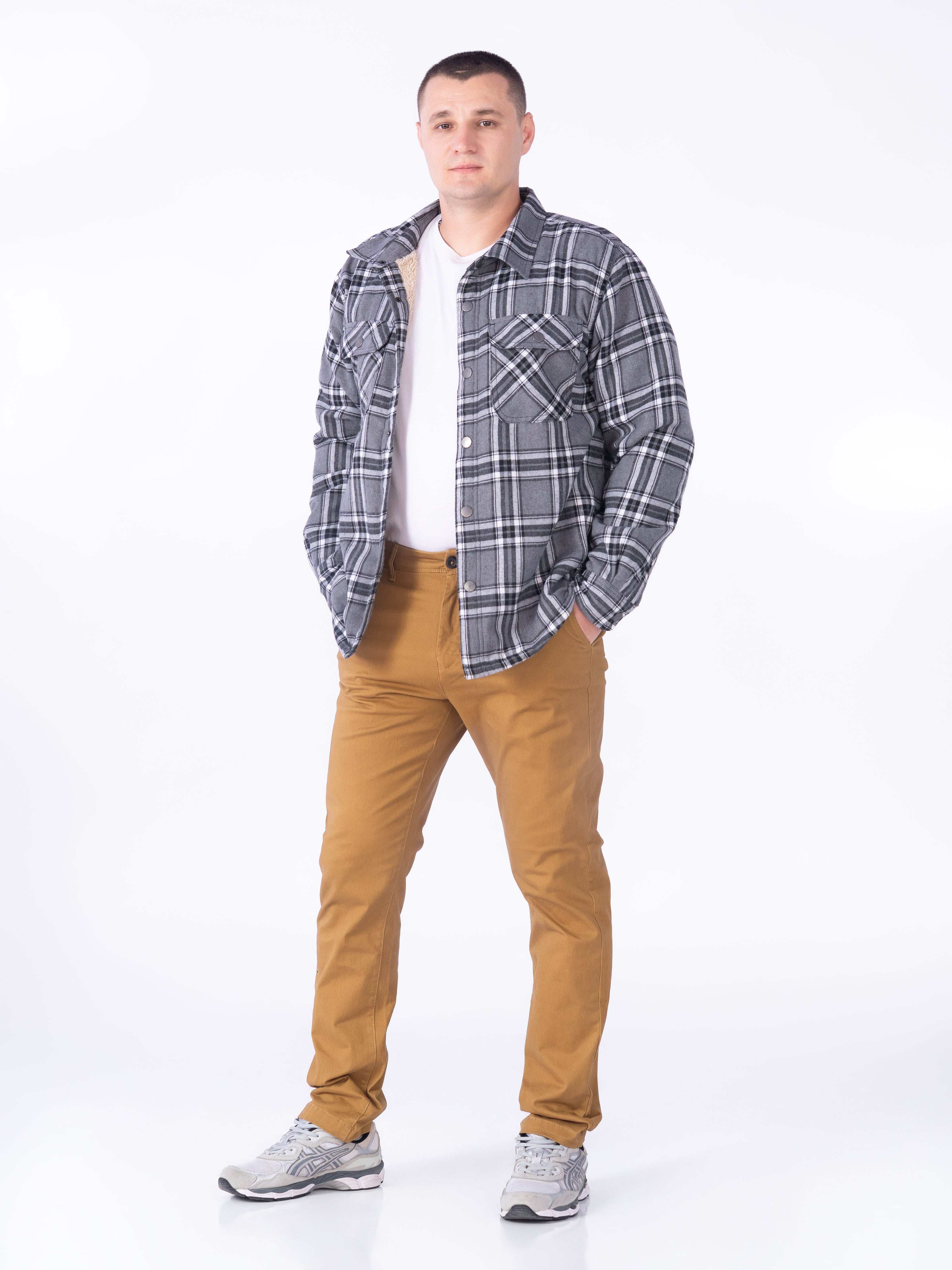 CHARCOAL/WHITE STRIPE