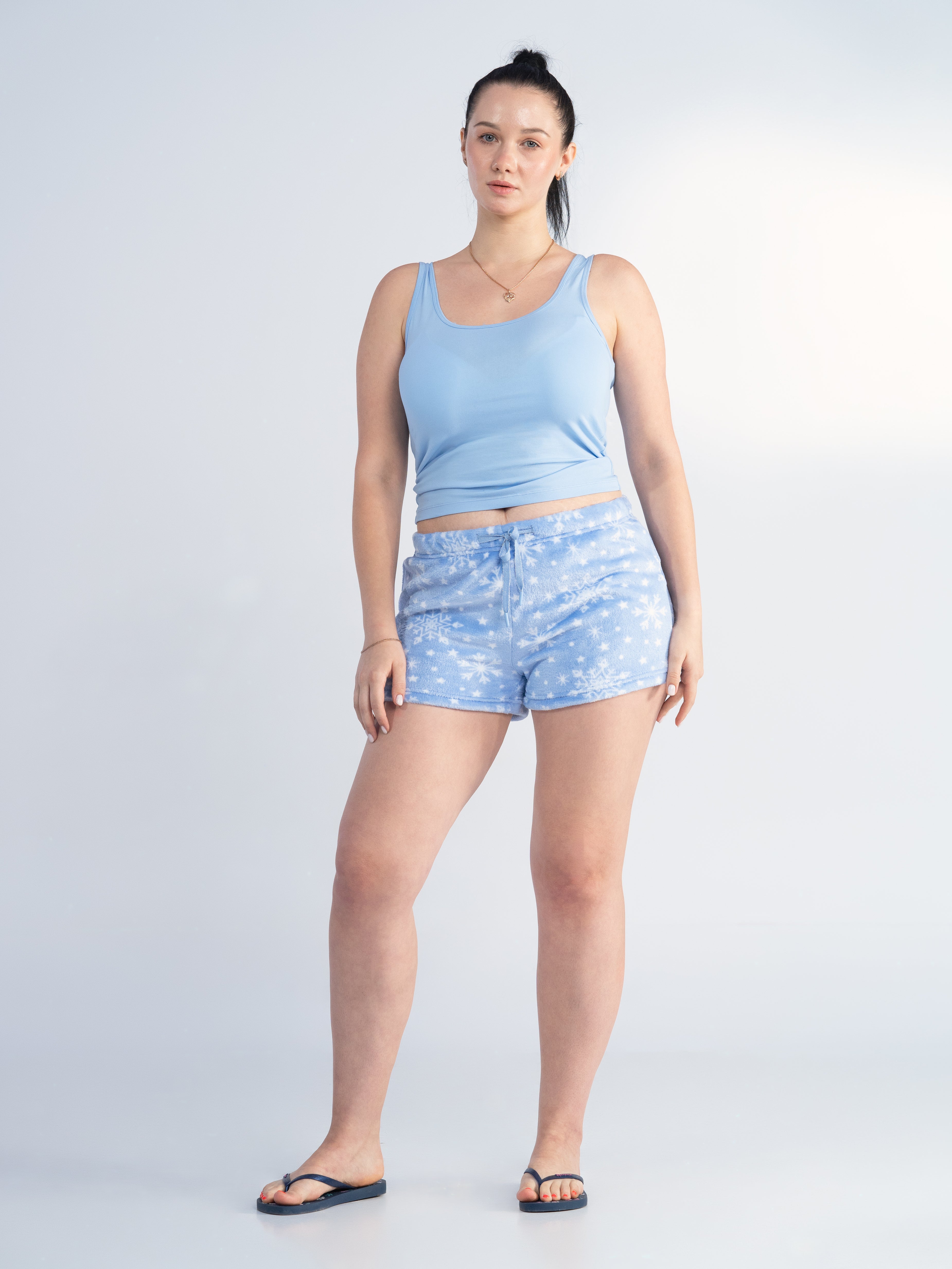 Lavender Blue Snowflack AOP