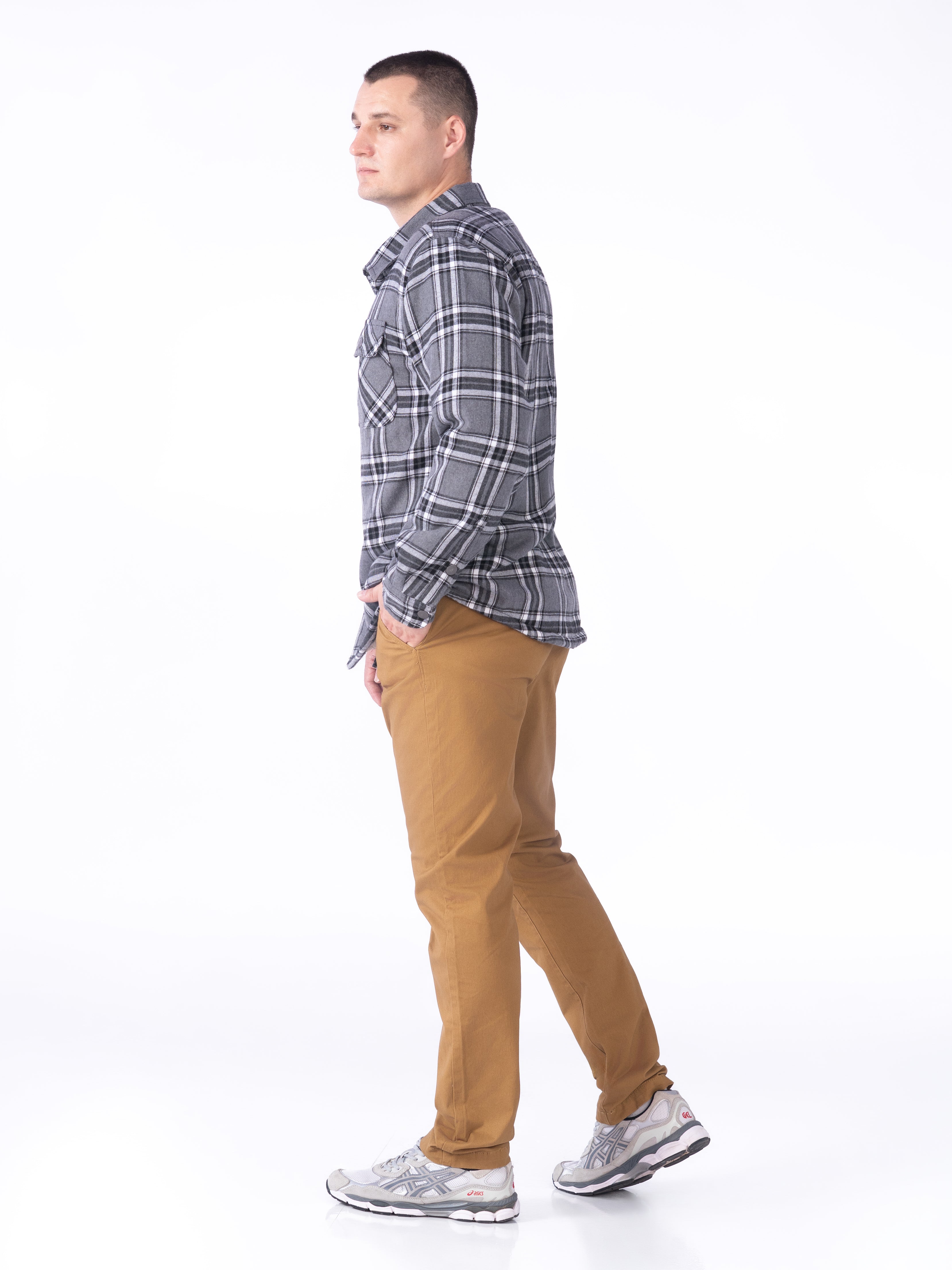 CHARCOAL/WHITE STRIPE