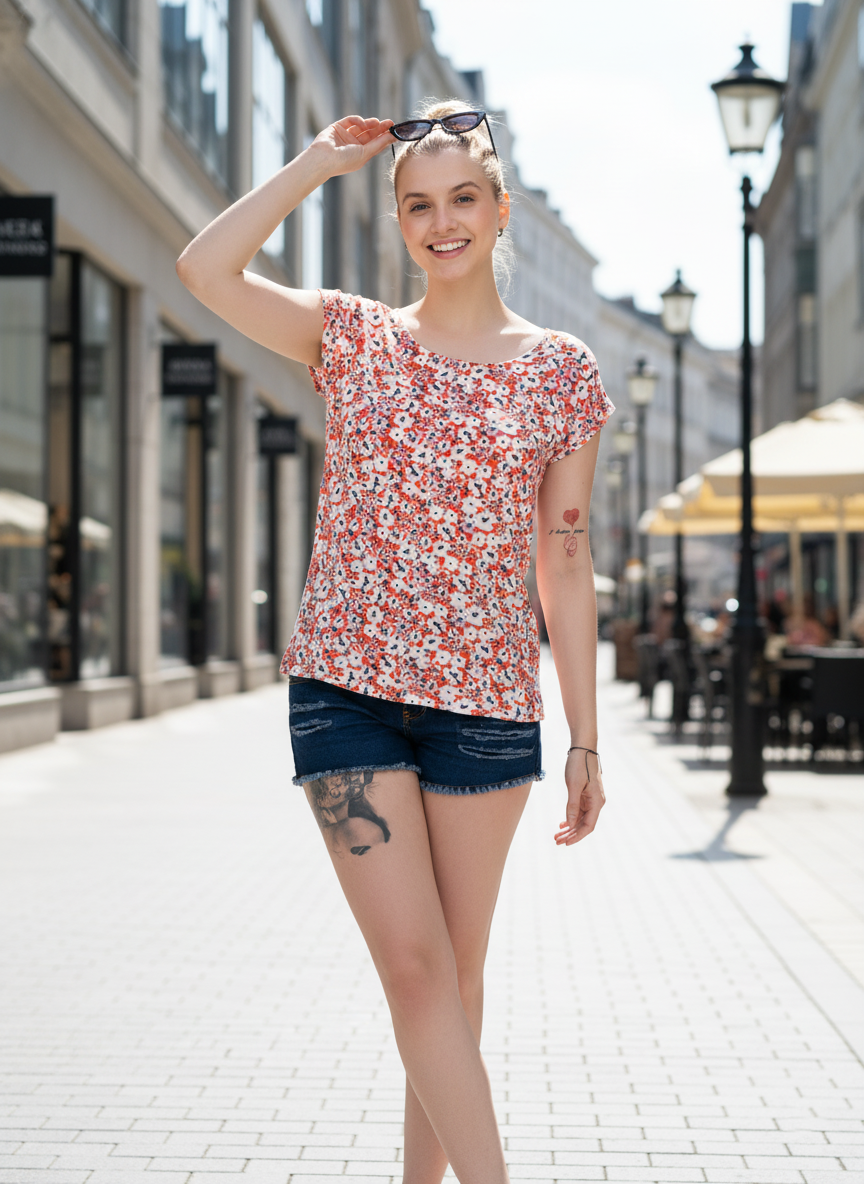 Orange Red Flower AOP