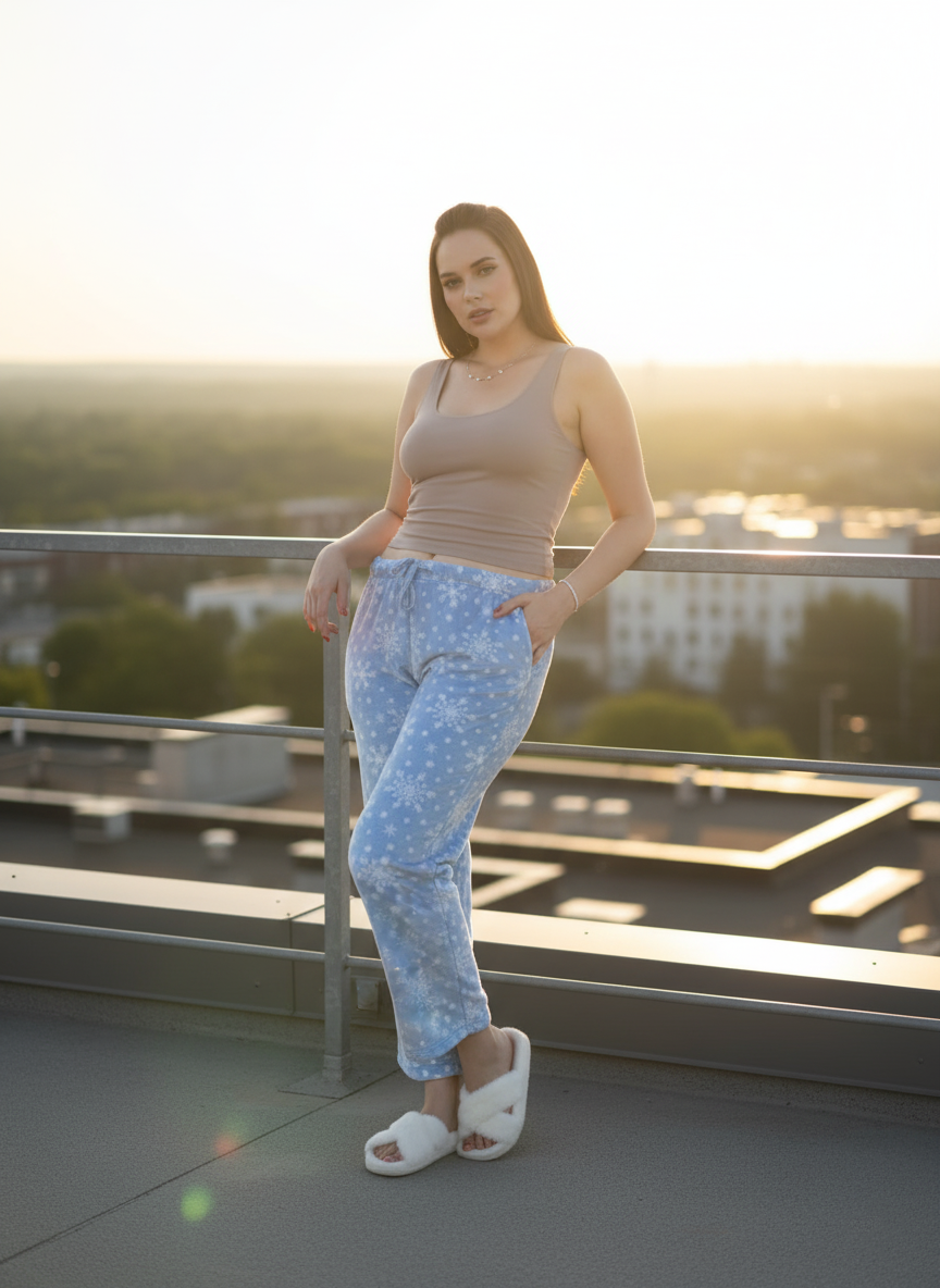 Lavender Blue Snowflack AOP