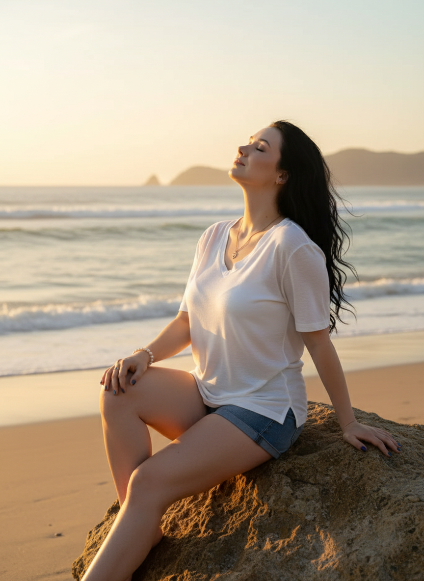 Linen Viscose Ladies T-Shirt