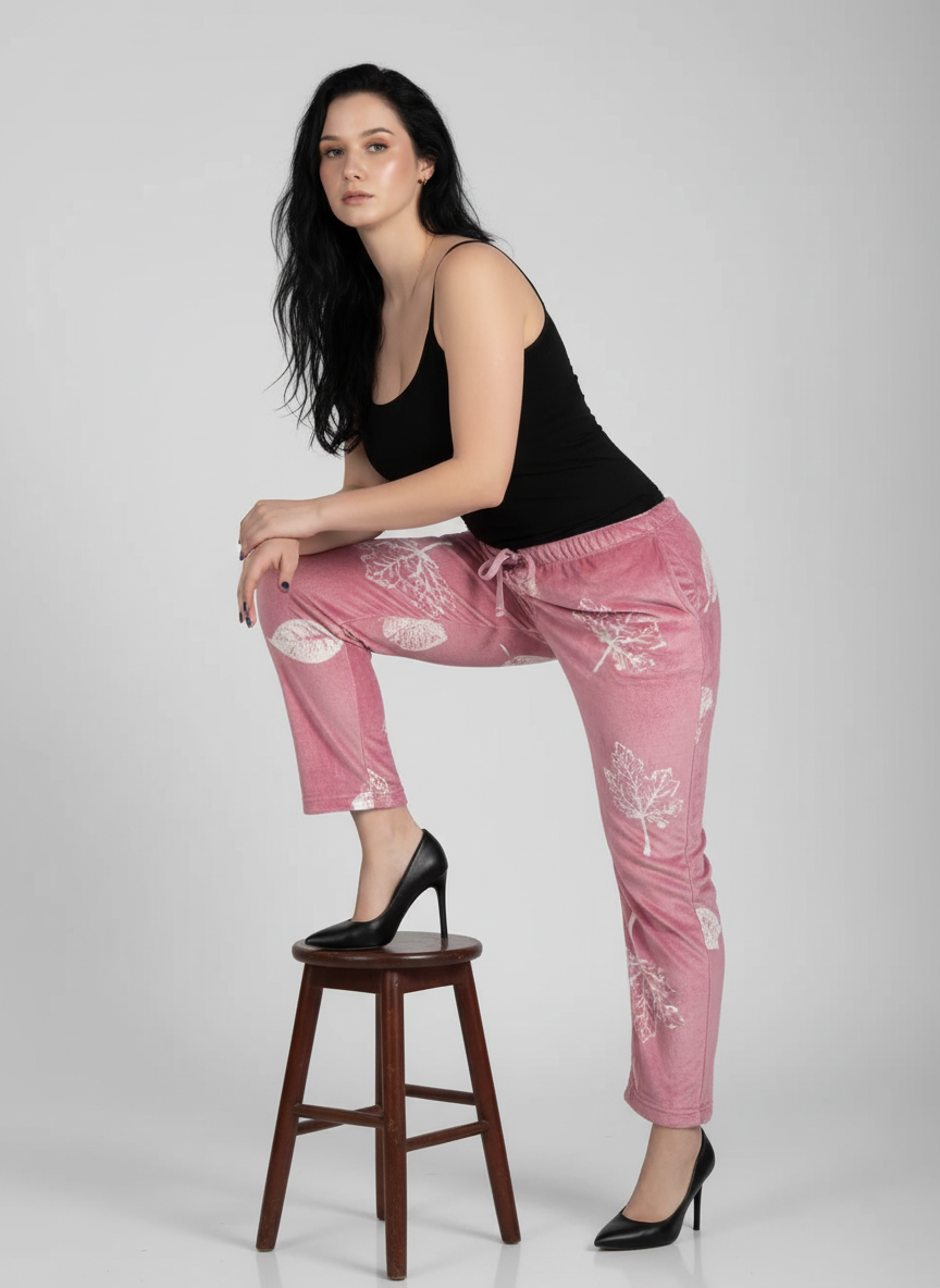 Dusty Pink Autumn Leaves AOP