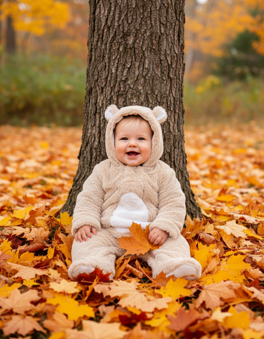 Boys Furry Bear Snowsuit
