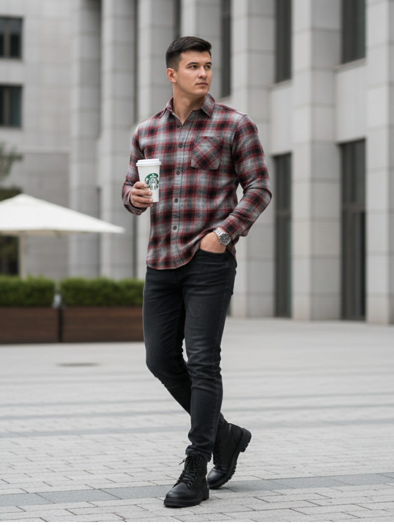 Crimson Slate Plaid