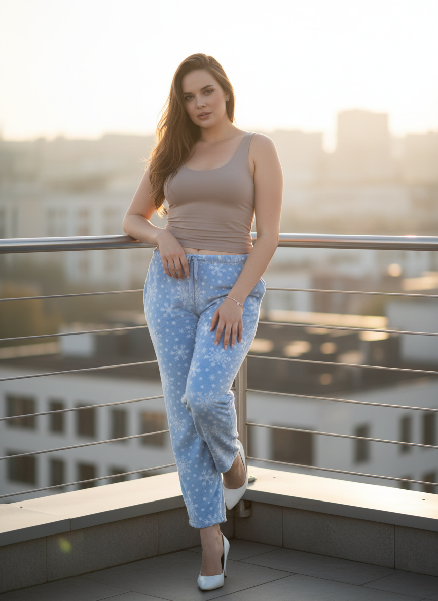 Lavender Blue Snowflack AOP