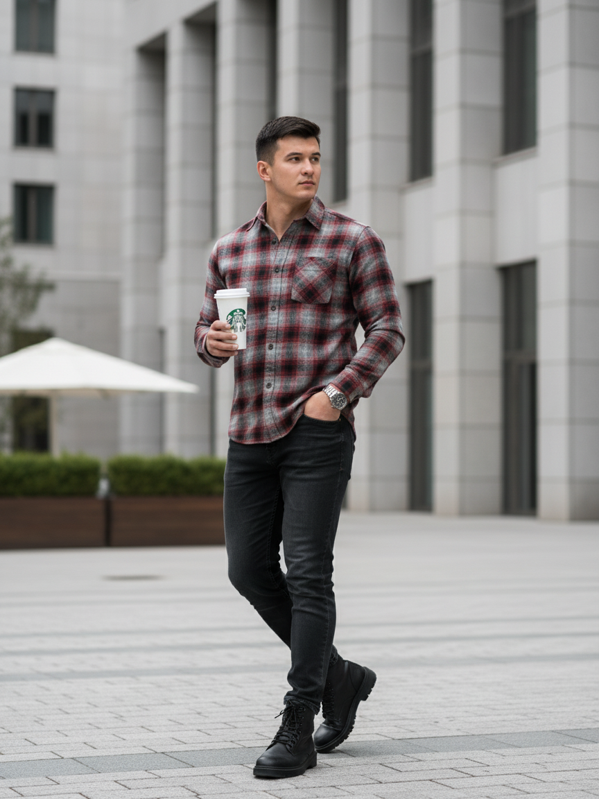 Crimson Slate Plaid